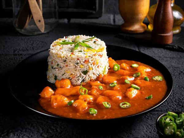 Chicken Manchurian with Rice
